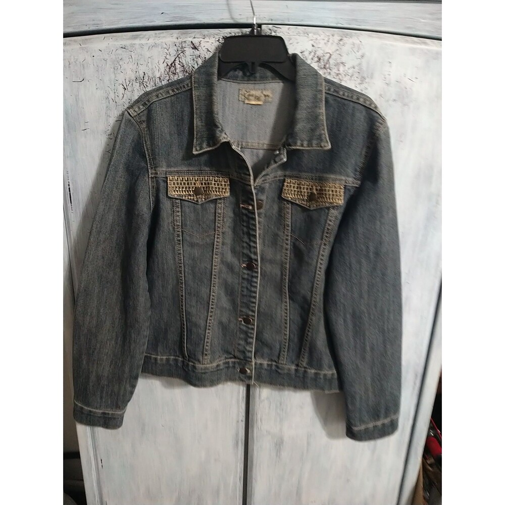 Lena Jeans Denim Embroidered Jacket Y2K Boho Grunge medium